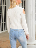 Corashoes Half Turtleneck Off-The-Shoulder Slim Sweaters