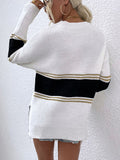 Corashoes Chenille Colorblock Striped Knit Sweaters