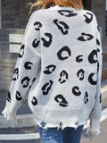 Corashoes Leopard Print Hand-Cut Tassel Sweaters